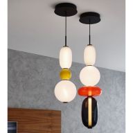Bomma Pebbles Small Hanglamp - Configuratie 8 - Wit - groen