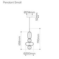Bomma Pebbles Small Hanglamp - Configuratie 9 - Wit, geel, rood - zwart