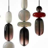 Bomma Pebbles Small Hanglamp - Configuratie 9 - Wit, geel, rood - zwart