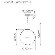 Bomma Phenomena Hanglamp - Large Ball - Helder - geborsteld goud