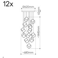Bomma Pyrite 12 pcs Hanglamp - 6x goud 6x zilver