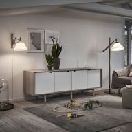 LE KLINT Sax 233-2/21 Wandlamp - Gerookt eiken met papieren kap - Wit