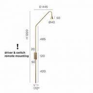 Trizo21 Austere-Wall Wandlamp - Goud - Wandmontage - met dimmer