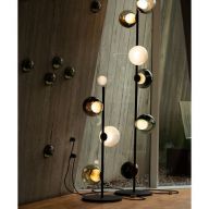 Bocci 28.3 Short Vloerlamp - Transparant - Zwarte base