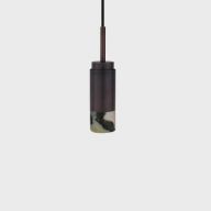 Anour Donya Onyx Cylinder Hanglamp - Gemixte kap - Gebruind koper