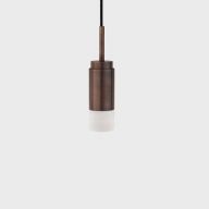 Anour Donya Onyx Cylinder Hanglamp - Witte kap - Gebruind messing