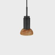 Anour Donya Onyx Moon Hanglamp - Amberkleurige kap - Zwart PVD
