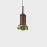 Anour Donya Onyx Moon Hanglamp - Gemixte kap - Gebruind messing