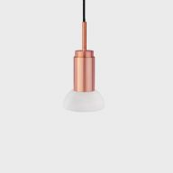 Anour Donya Onyx Moon Hanglamp - Witte kap - Geborsteld koper