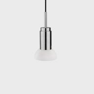 Anour Donya Onyx Moon Hanglamp - Witte kap - Gepolijst roestvrij staal