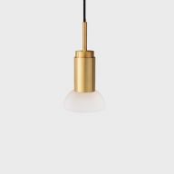 Anour Donya Onyx Moon Hanglamp - Witte kap - Goud PVD