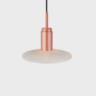 Anour Donya Onyx Solar Hanglamp - Witte kap - Geborsteld koper