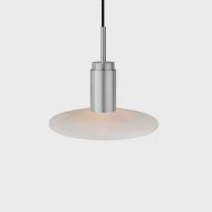 Anour Donya Onyx Solar Hanglamp - Witte kap - Geborsteld roestvrij staal