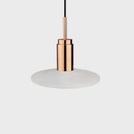 Anour Donya Onyx Solar Hanglamp - Witte kap - Gepolijst koper