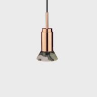 Anour Donya Onyx Trapeze Hanglamp - Gemixte kap - Gepolijst koper