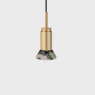 Anour Donya Onyx Trapeze Hanglamp - Gemixte kap - Goud PVD