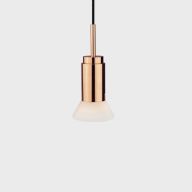 Anour Donya Onyx Trapeze Hanglamp - Witte kap - Gepolijst koper