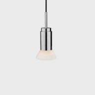 Anour Donya Onyx Trapeze Hanglamp - Witte kap - Gepolijst roestvrij staal