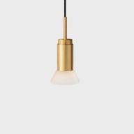 Anour Donya Onyx Trapeze Hanglamp - Witte kap - Goud PVD
