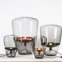 Brokis Balloon Medium Vloerlamp - Zwart verchroomd - Rookgrijs