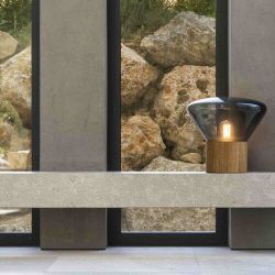 Brokis Muffin Small Tafellamp - Eiken - Rookgrijs