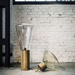 Brokis Muffin Small Tafellamp - Eiken - Rookgrijs