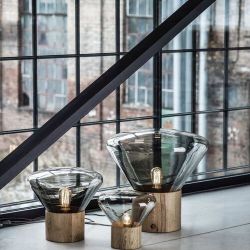 Brokis Muffin Small Tafellamp - Eiken - Rookgrijs