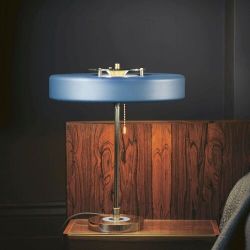 Bert Frank Revolve Tafellamp - Messing - Blauw