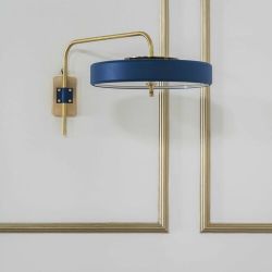 Bert Frank Revolve Wandlamp - Messing - Blauw