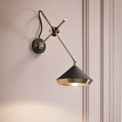 Bert Frank Shear Wandlamp - Messing - Zwart 