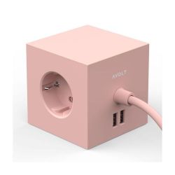 Avolt Square 1 USB + Magnet Stekkerdoos - Roze
