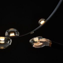 Bomma Dew Drops Hanglamp - Zwart leder