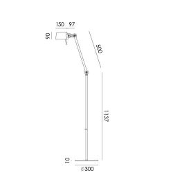 Tonone Bolt 1 arm Floor Long Vloerlamp - Roze