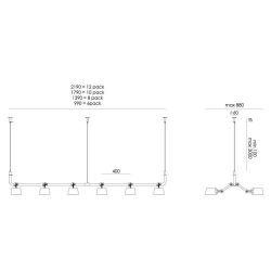 Tonone Bolt 12-pack Pendant Hanglamp - Lichtgrijs