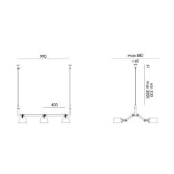 Tonone Bolt 6-pack Pendant Hanglamp - Creme Wit