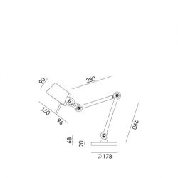 Tonone Bolt Desk 2 arm Small Tafellamp - Geel