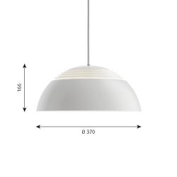 Louis Poulsen AJ Royal 370 V2 3000K Dali Hanglamp - Wit