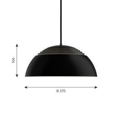 Louis Poulsen AJ Royal 370 V2 3000K Dali Hanglamp - Zwart