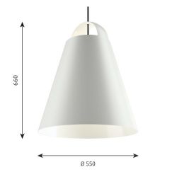 Louis Poulsen Above 550 LED Phase dimming D2W Hanglamp - Wit