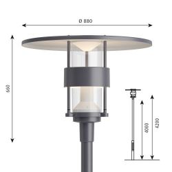 Louis Poulsen Albertslund Maxi Lantaarnpaal - 3000K Sr 2xzhaga ct - Grijs