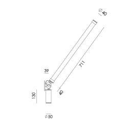 Tonone Mr. Tubes LED Wall Driver On Fixture met stekker Wandlamp 2700K - Wit