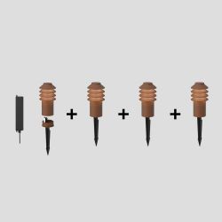 Louis Poulsen Bysted Garden Long Vloerlamp - 2700K Grondanker met adapter - Aluminium