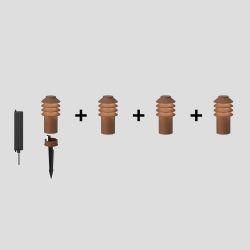 Louis Poulsen Bysted Garden Short Vloerlamp - 2700K Voetplaat met adapter - Aluminium