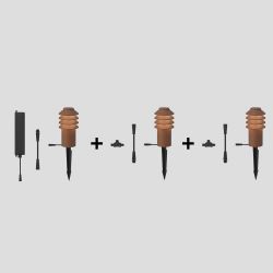 Louis Poulsen Bysted Garden Short Vloerlamp - 3000K Grondpin zonder adapter, met connector - Bruin