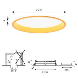 Louis Poulsen Circle Recessed 260 Plafondlamp - 3000K Opaal Dali - Geel