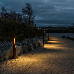 Louis Poulsen Flindt Bollard 800 Vloerlamp - 3000K Grondanker - geaard - NightDIM - Bruin