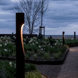 Louis Poulsen Flindt Bollard 800 Vloerlamp - 3000K Vloerplaat - NightDIM - Bruin