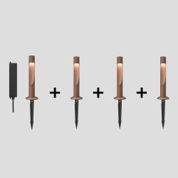 Louis Poulsen Flindt Garden Long Vloerlamp - 3000K Grondanker met adapter - Bruin