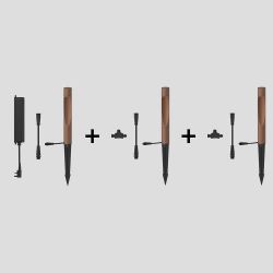 Louis Poulsen Flindt Garden Long Vloerlamp - 3000K Grondpin met adapter - Aluminium