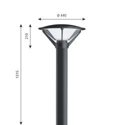Louis Poulsen Kipp Bollard Vloerlamp - 3000K - Voetplaat - Geaard - Aluminium